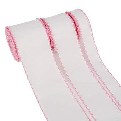 Moonstitch  white / pink edge