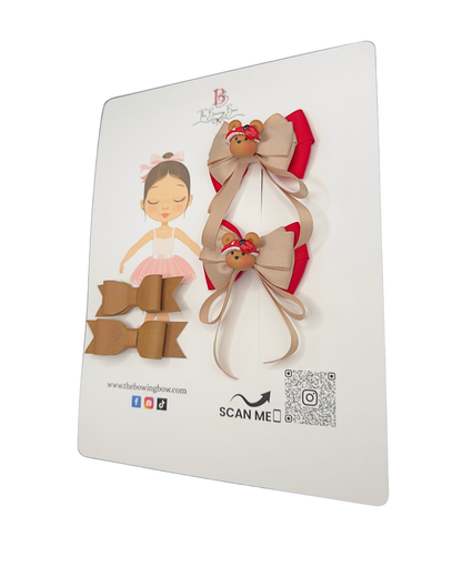 Ladybug Bear Bow Set