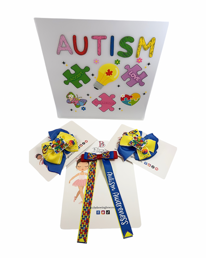 Autism Awareness Hair Bow
