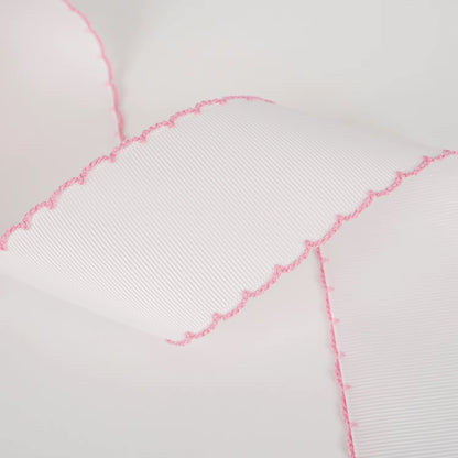 Moonstitch  white / pink edge