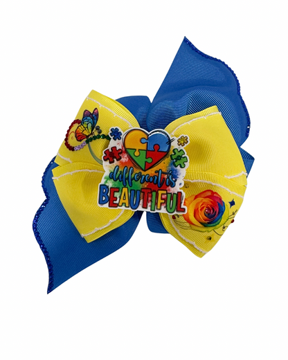 Autism Awareness Hair Bow