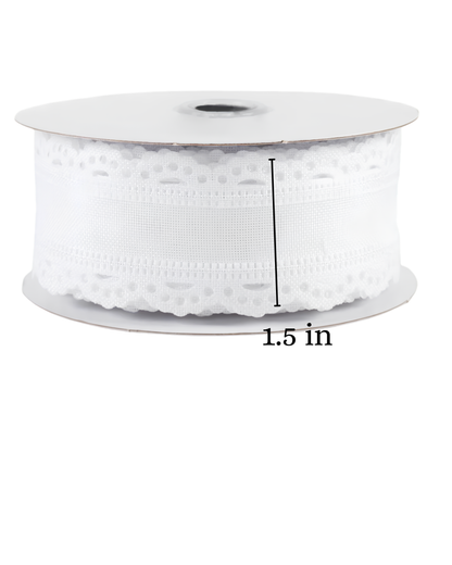 Scallop white edge Ribbon(5yards)