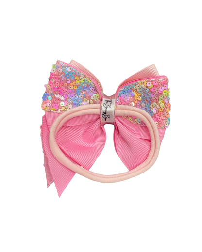 Peppa Hair Bow on a Nylon Headband