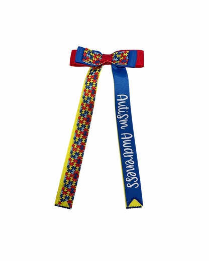 Autism Awareness Hair Bow