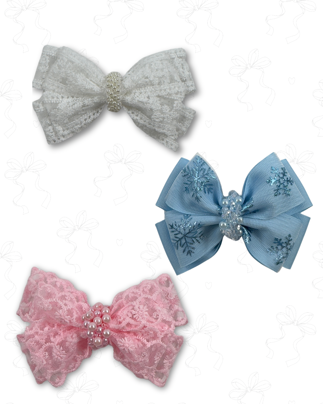 Lace Bow Set Trio