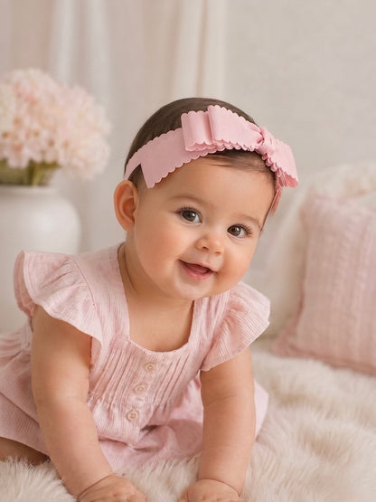 Scalloped Hair Bow Headband Set