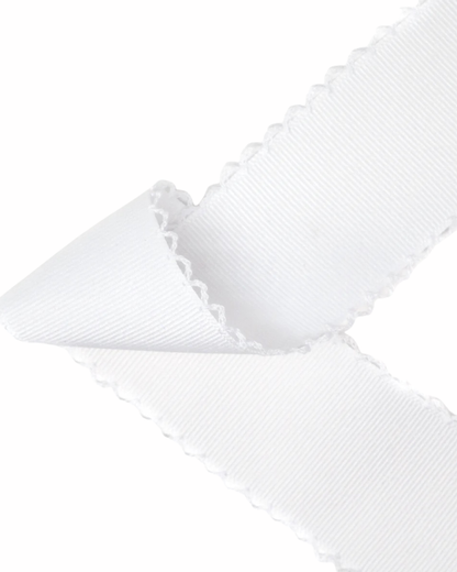 White Moonstitch with white edge ribbon