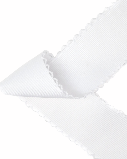 White Moonstitch with white edge ribbon