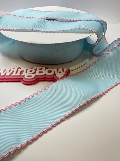 Moonstitch ribbon blue topaz/pink Edge