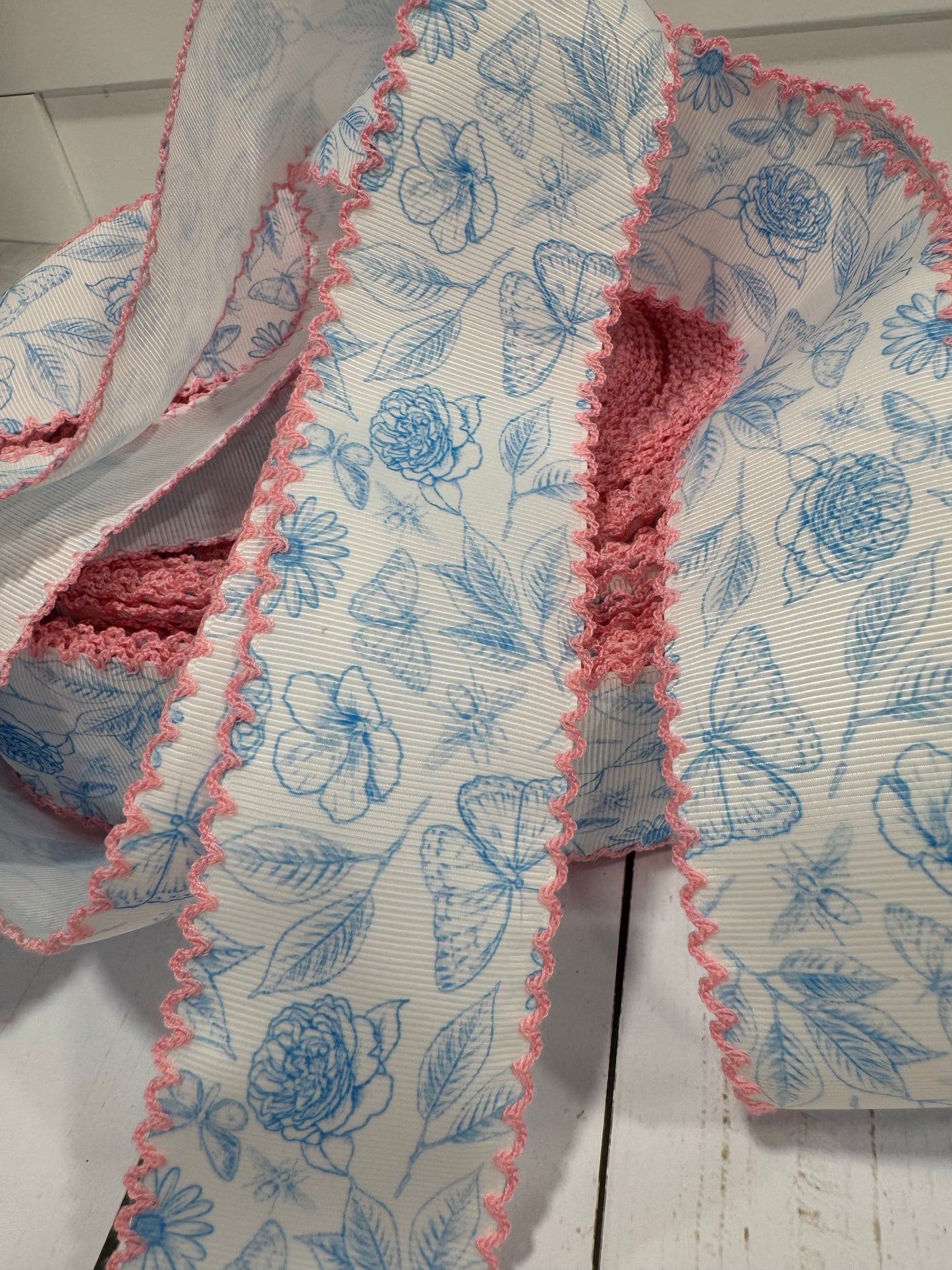 Moonstitch ribbon flowers and butterflies