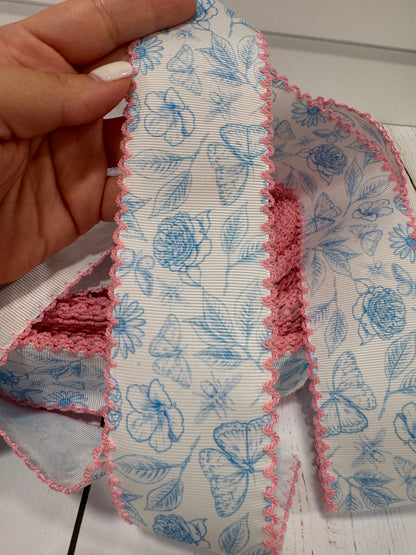 Moonstitch ribbon flowers and butterflies