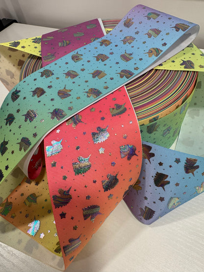 Holographic 3 in grossgrain Ribbon