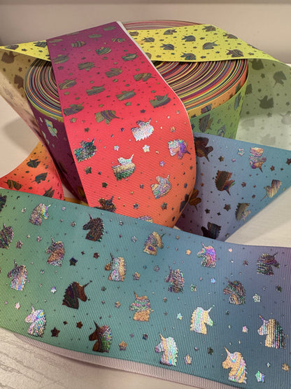 Holographic 3 in grossgrain Ribbon