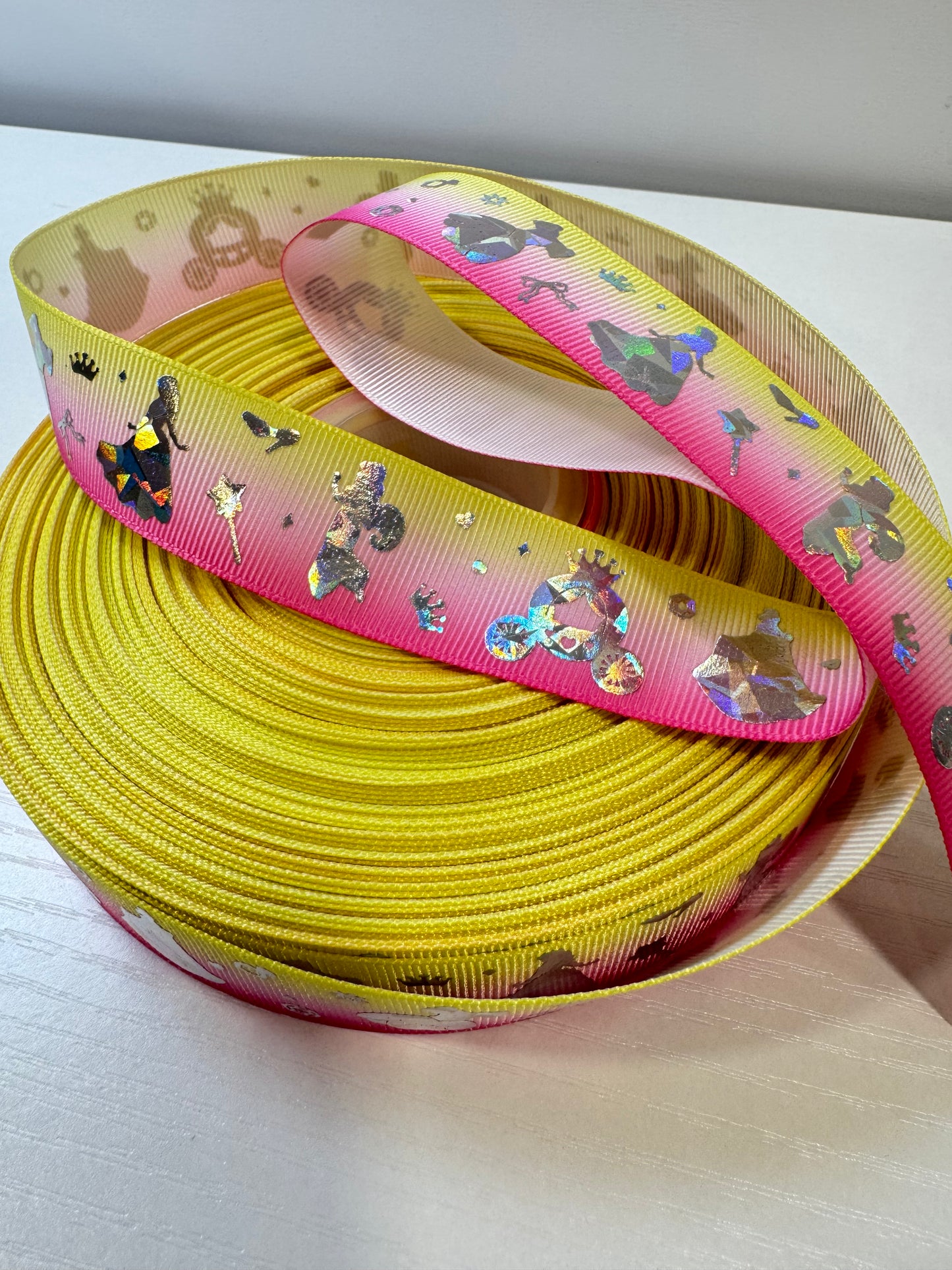 Holographic 1 in grossgrain ribbon