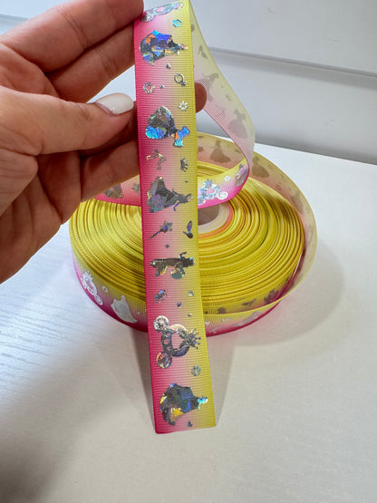 Holographic 1 in grossgrain ribbon
