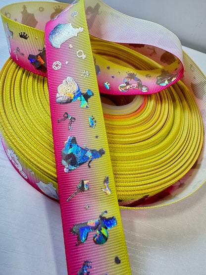 Holographic 1 in grossgrain ribbon