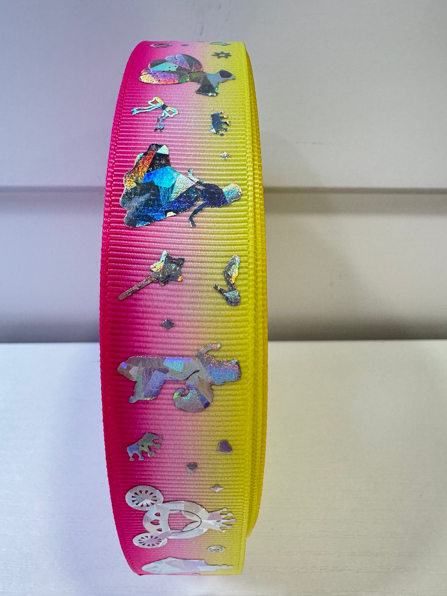 Holographic 1 in grossgrain ribbon