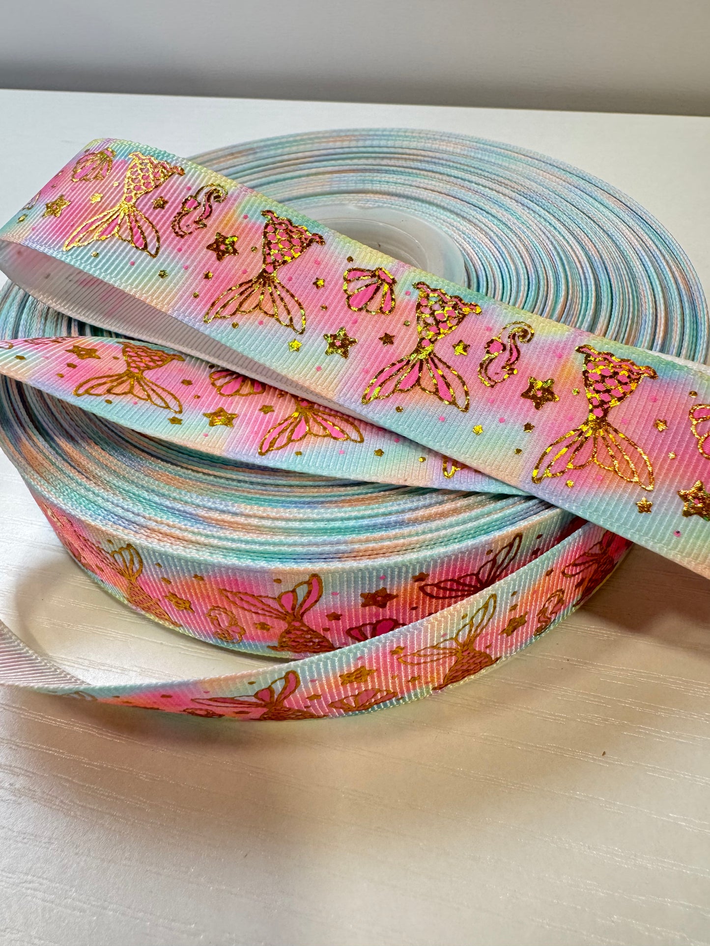Holographic 1 in grossgrain ribbon