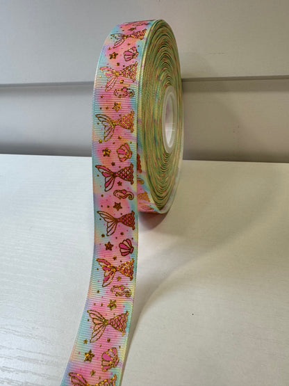 Holographic 1 in grossgrain ribbon