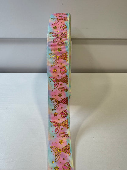 Holographic 1 in grossgrain ribbon