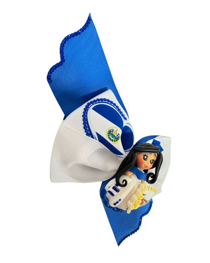 El Salvador Hair Bow with Clay Doll Center