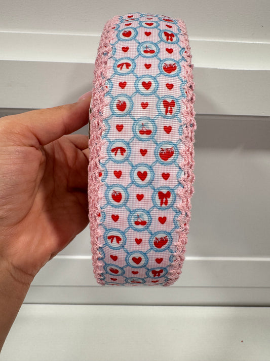 Moonstitch Printed Ribbon(READ DESCRIPTION) 1.5IN. Hearts/Cherries and Bows