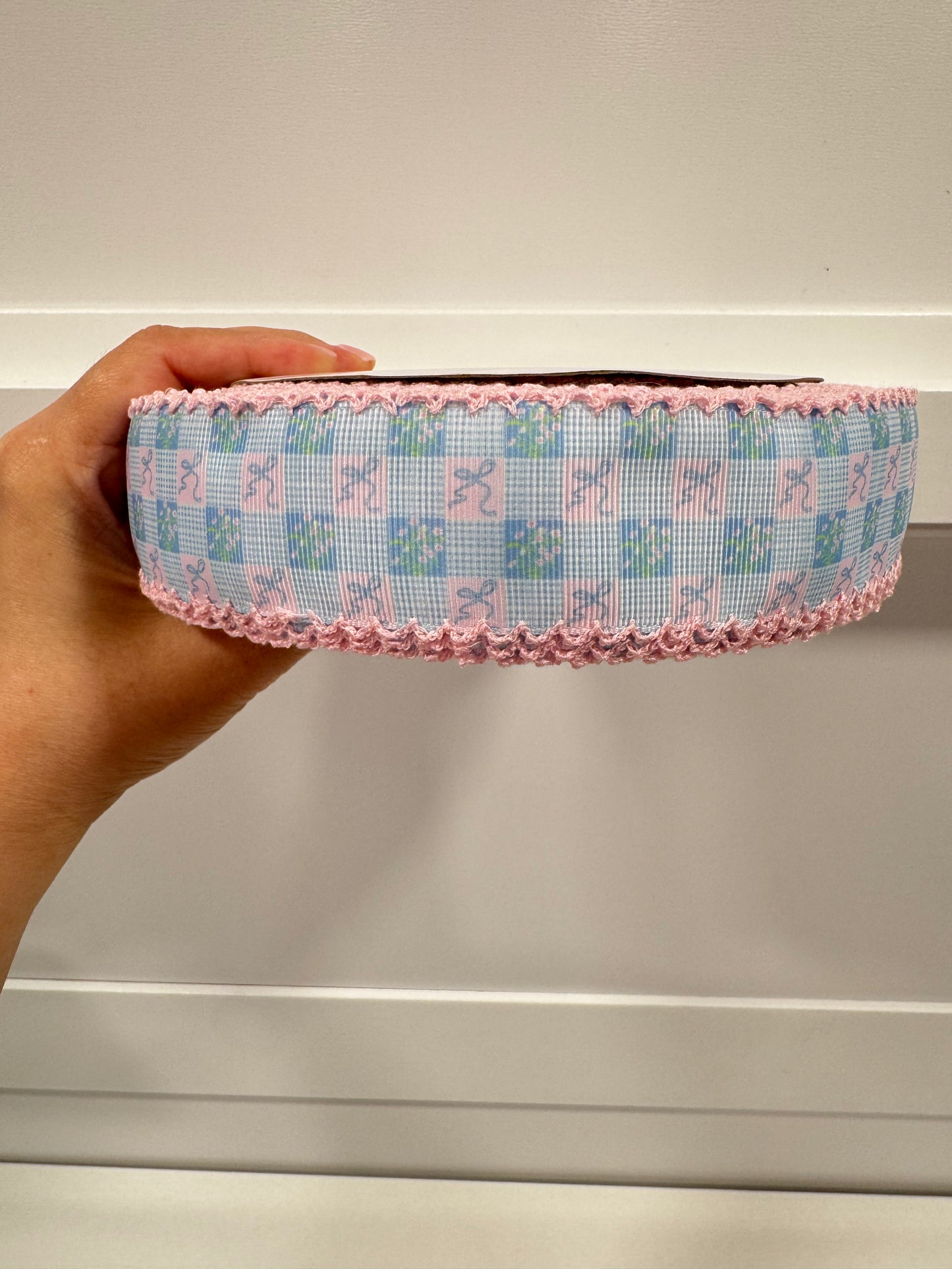 Moonstitch Printed Ribbon 1.5 IN  with Powder Pink Edge