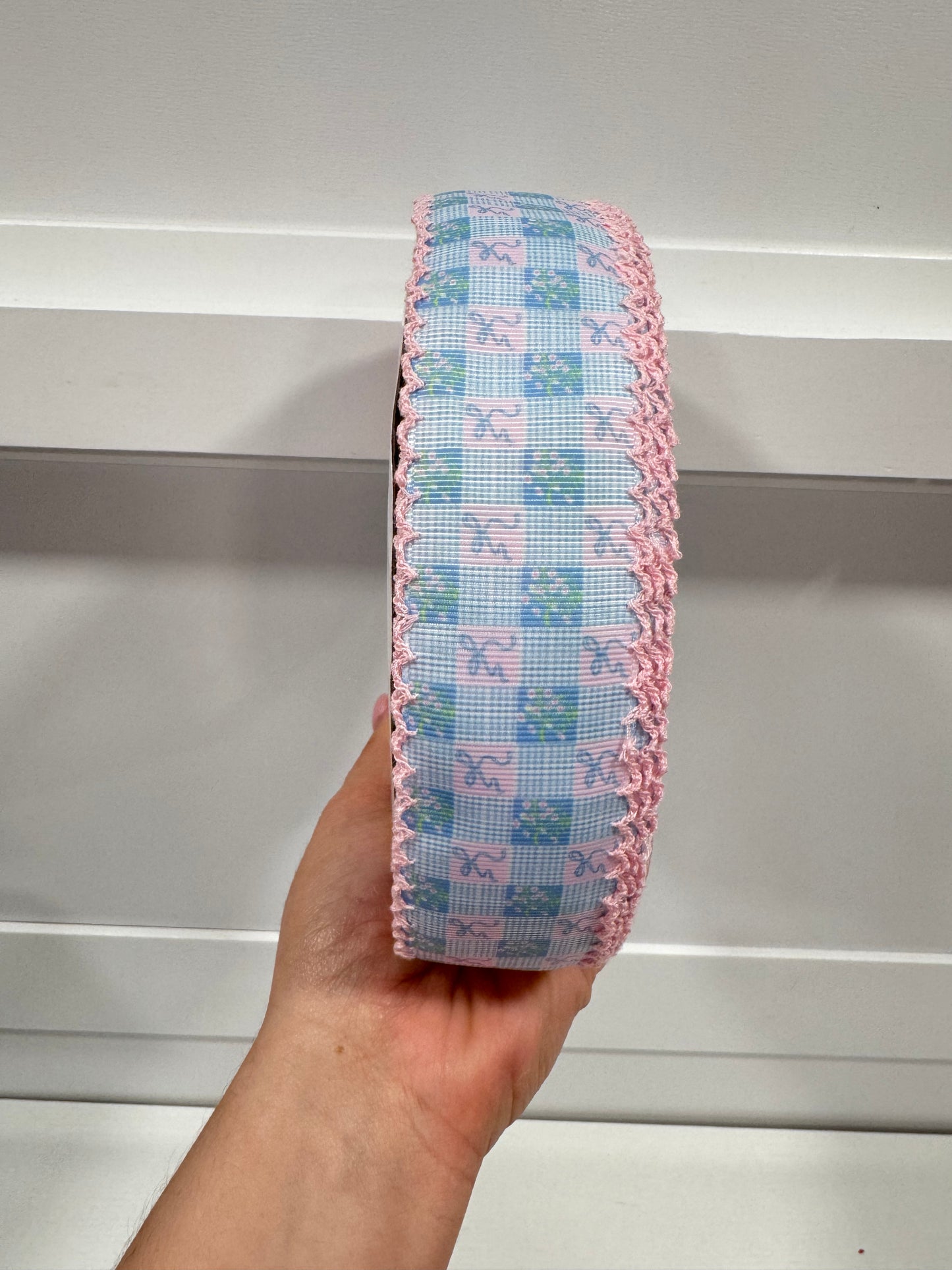 Moonstitch Printed Ribbon 1.5 IN  with Powder Pink Edge