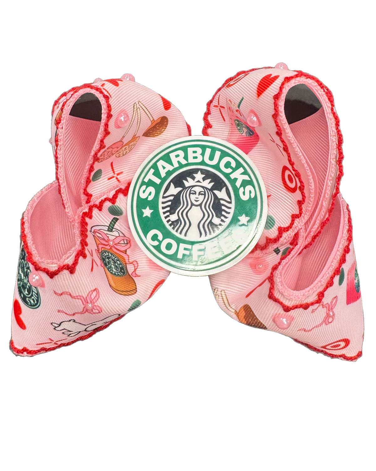 Hair Bow Extra Large Buck with acrylic Center (Measures 6 In)