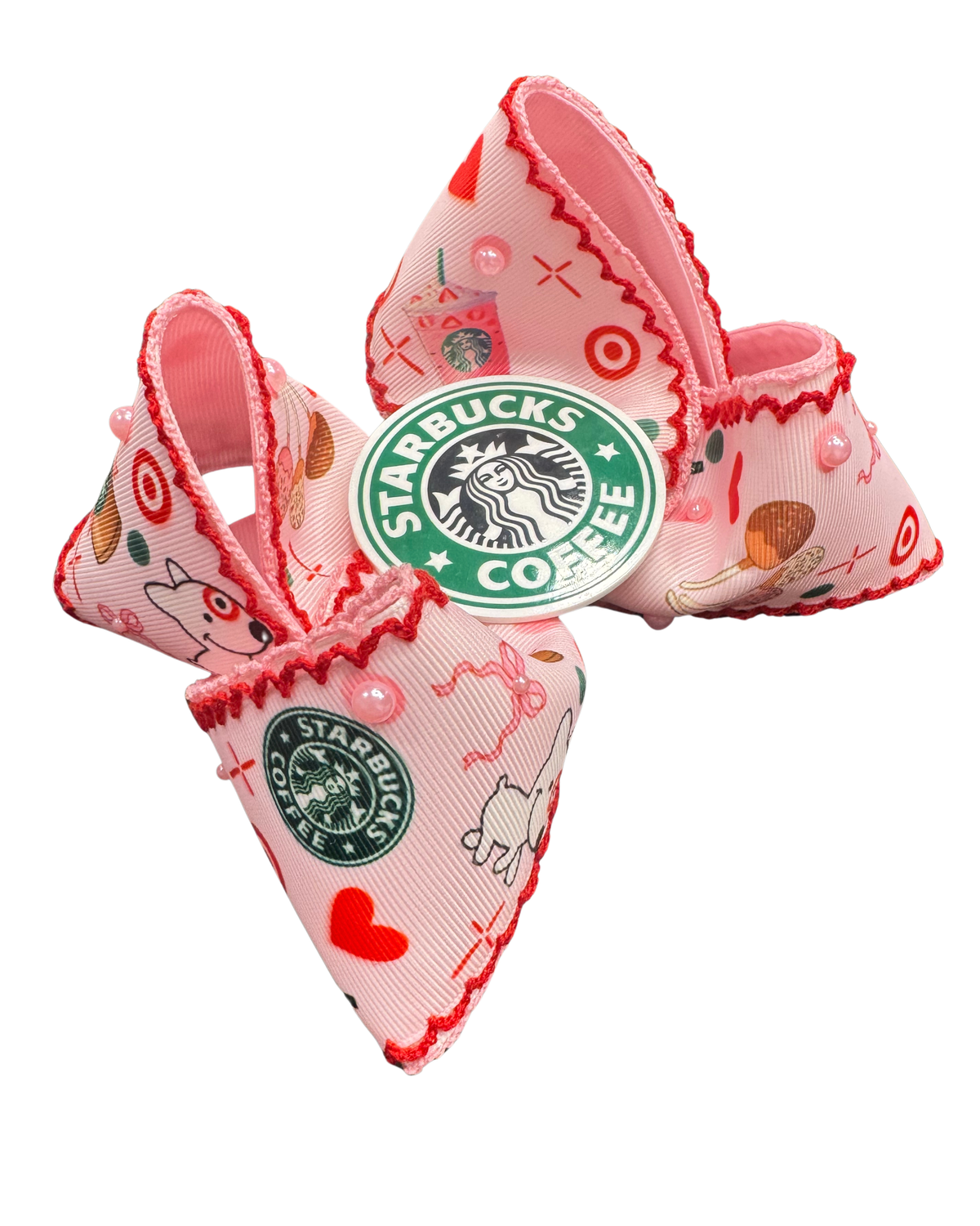 Hair Bow Extra Large Buck with acrylic Center (Measures 6 In)