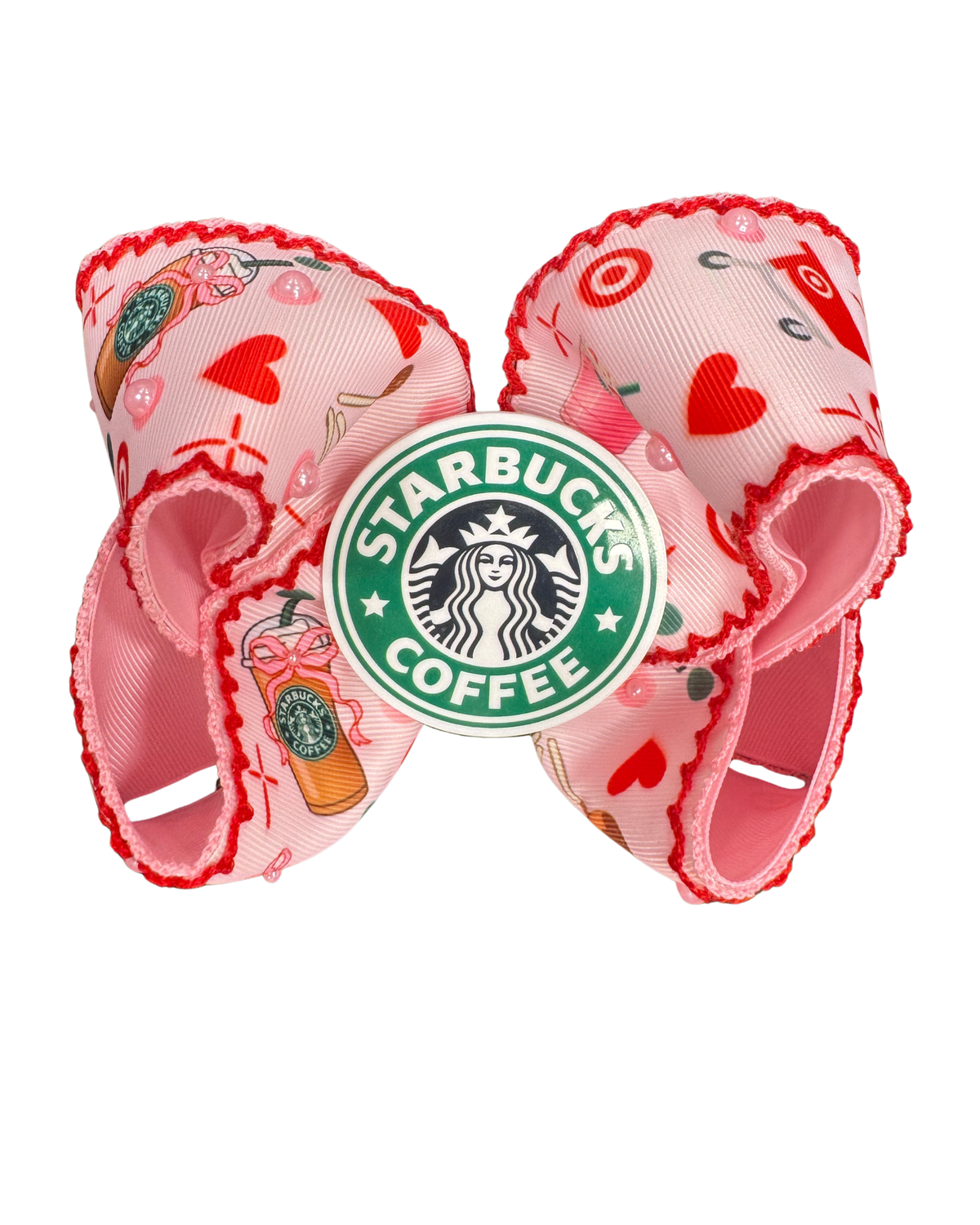 Hair Bow Extra Large Buck with acrylic Center (Measures 6 In)