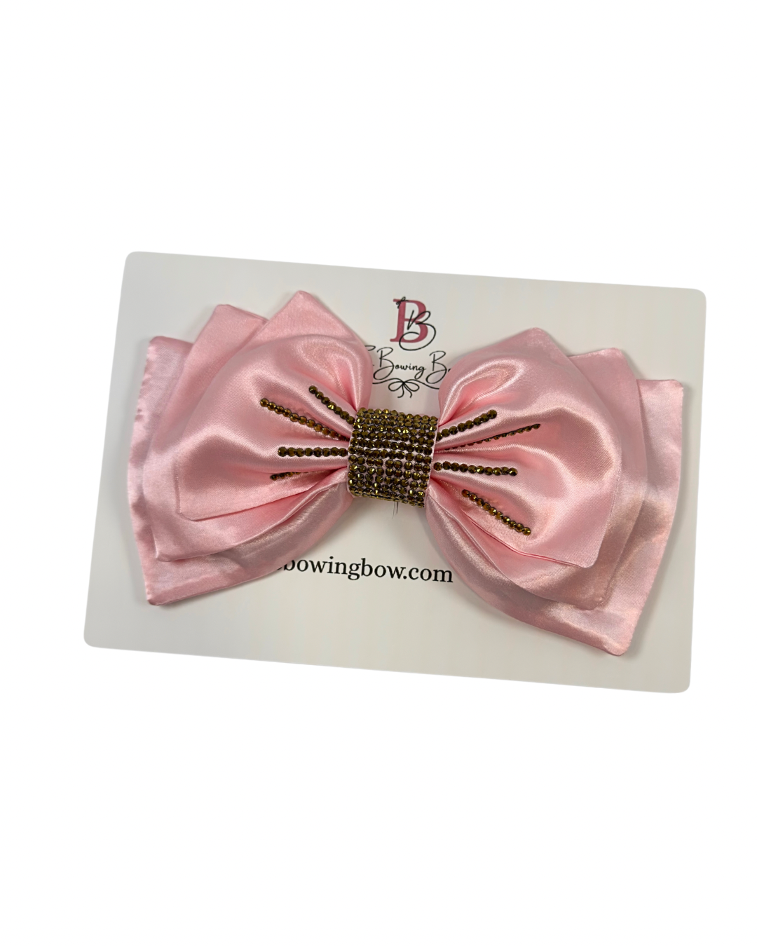 Ballerina Gold Rhinestones Hair Bow