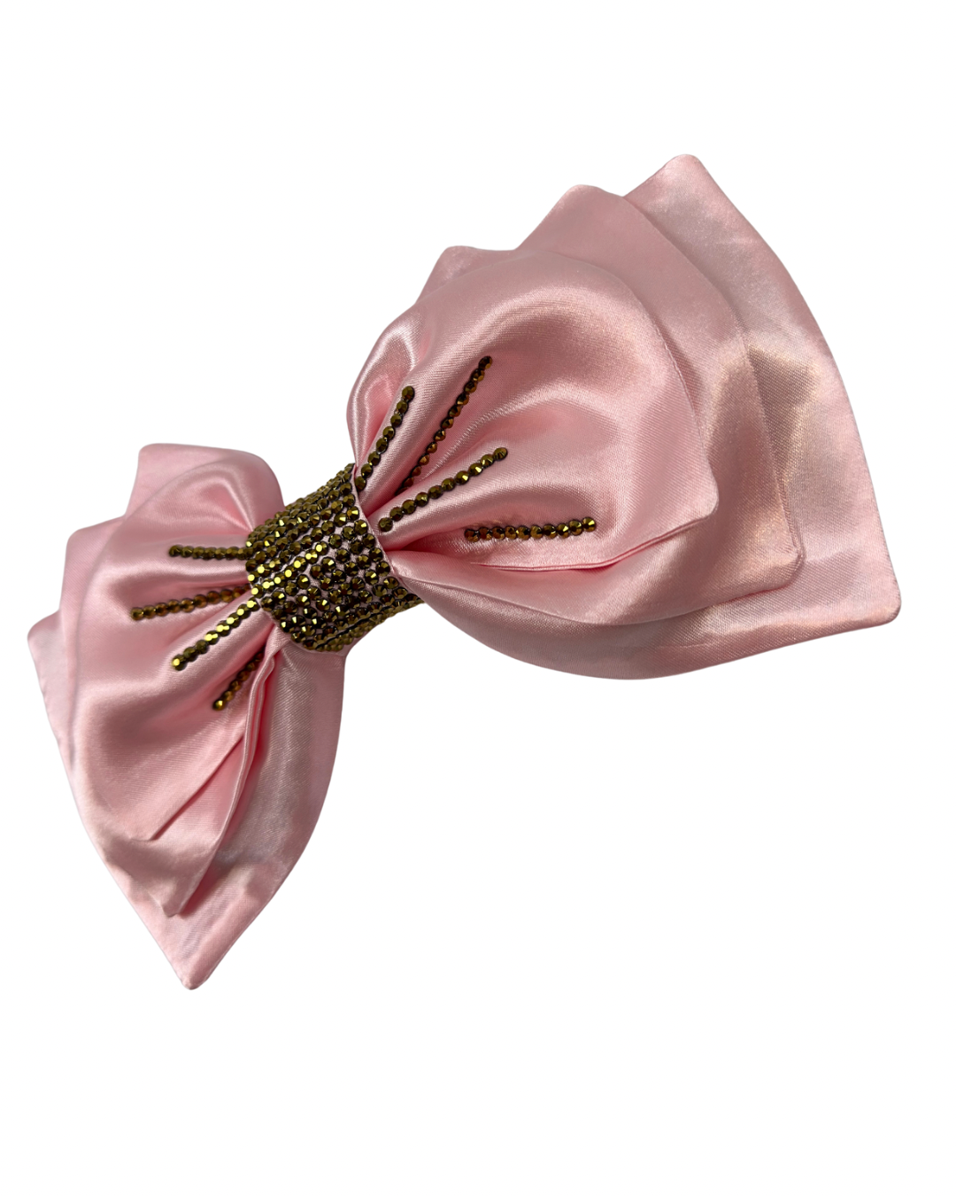 Ballerina Gold Rhinestones Hair Bow
