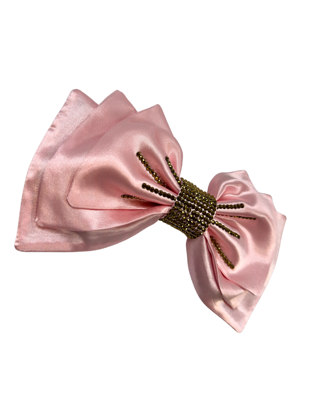 Ballerina Gold Rhinestones Hair Bow