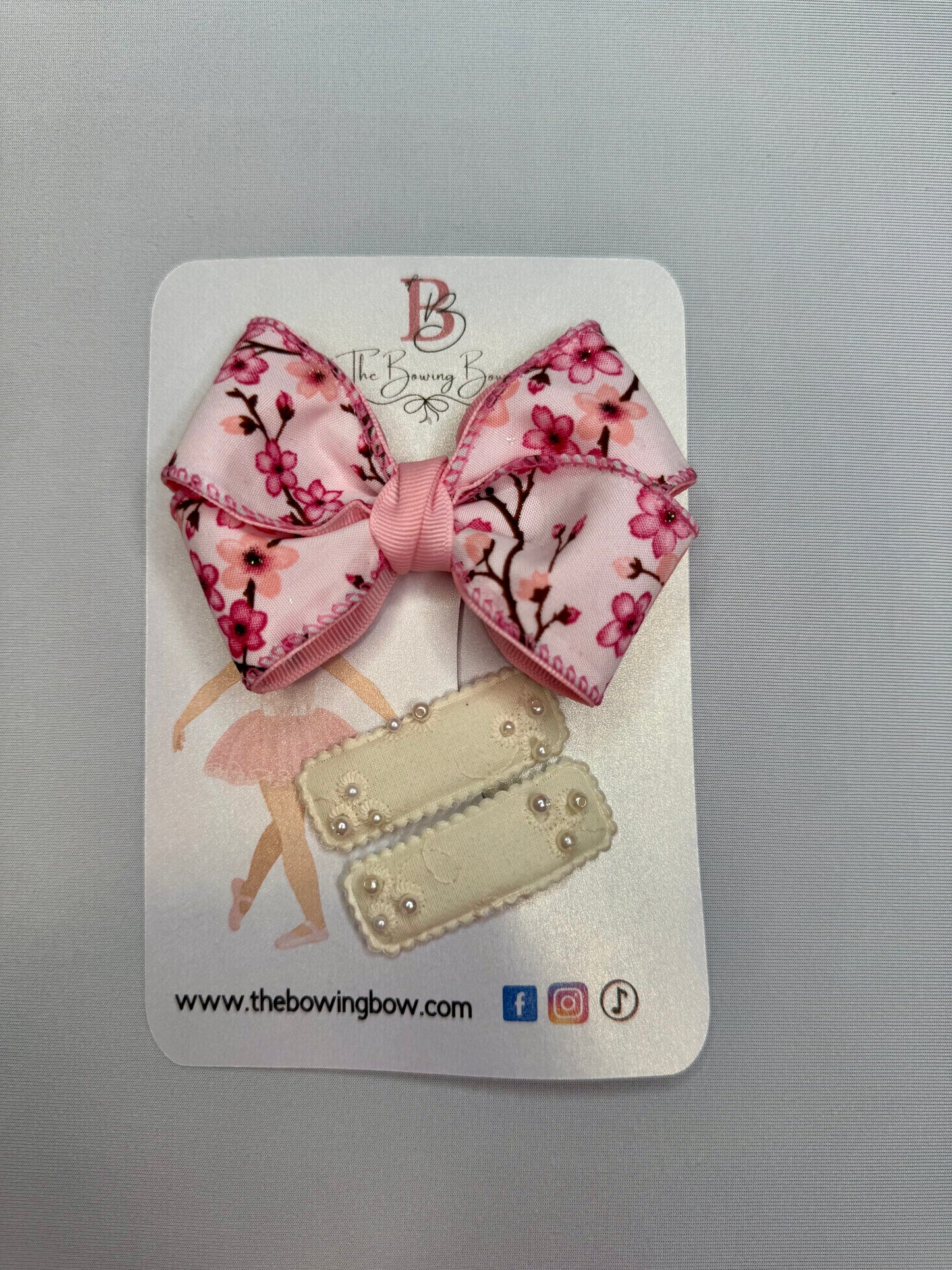 Cherry Blossom Hair Bow Set