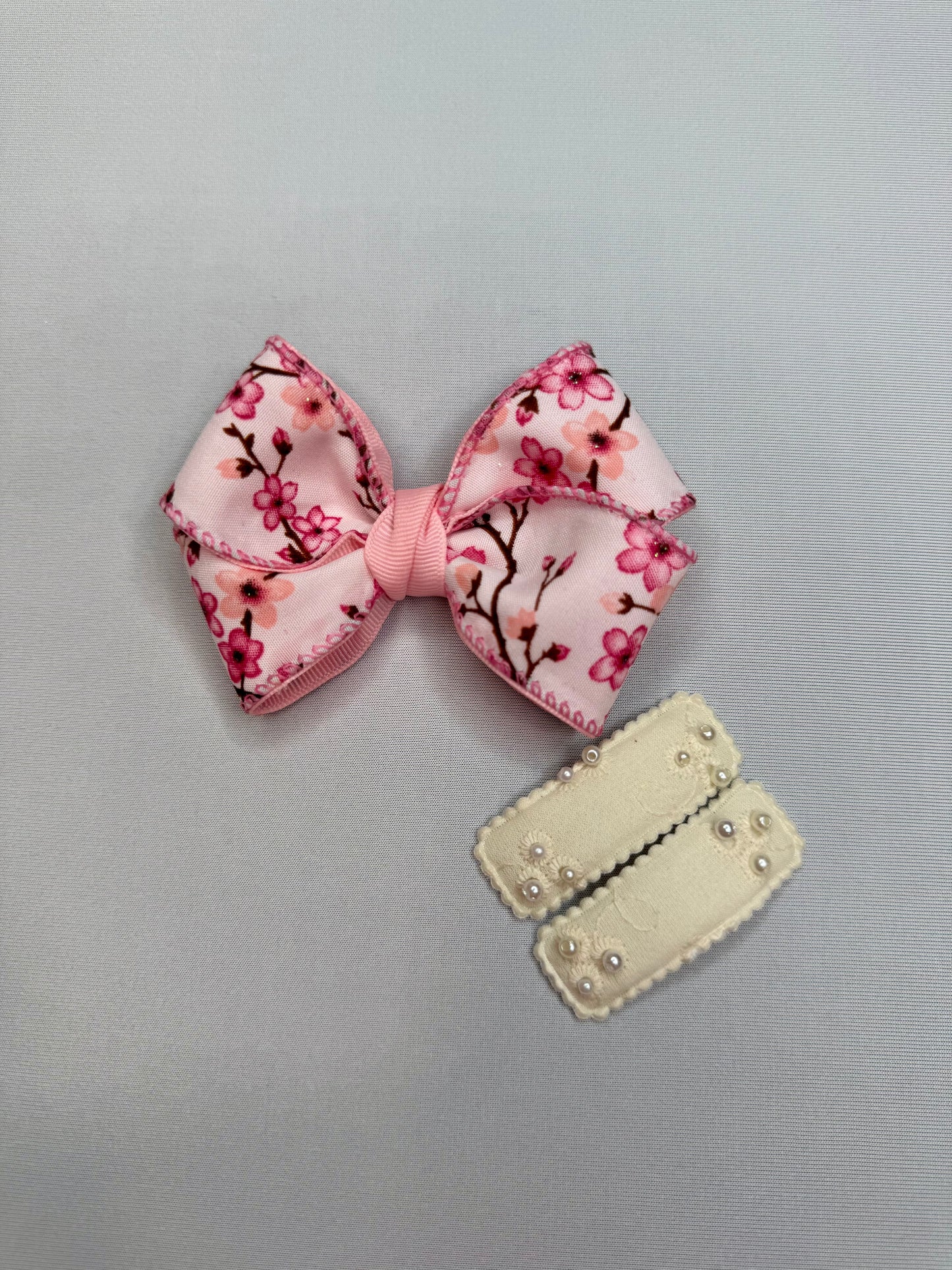 Cherry Blossom Hair Bow Set