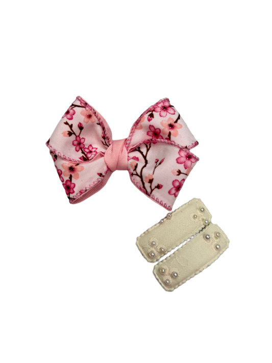 Cherry Blossom Hair Bow Set