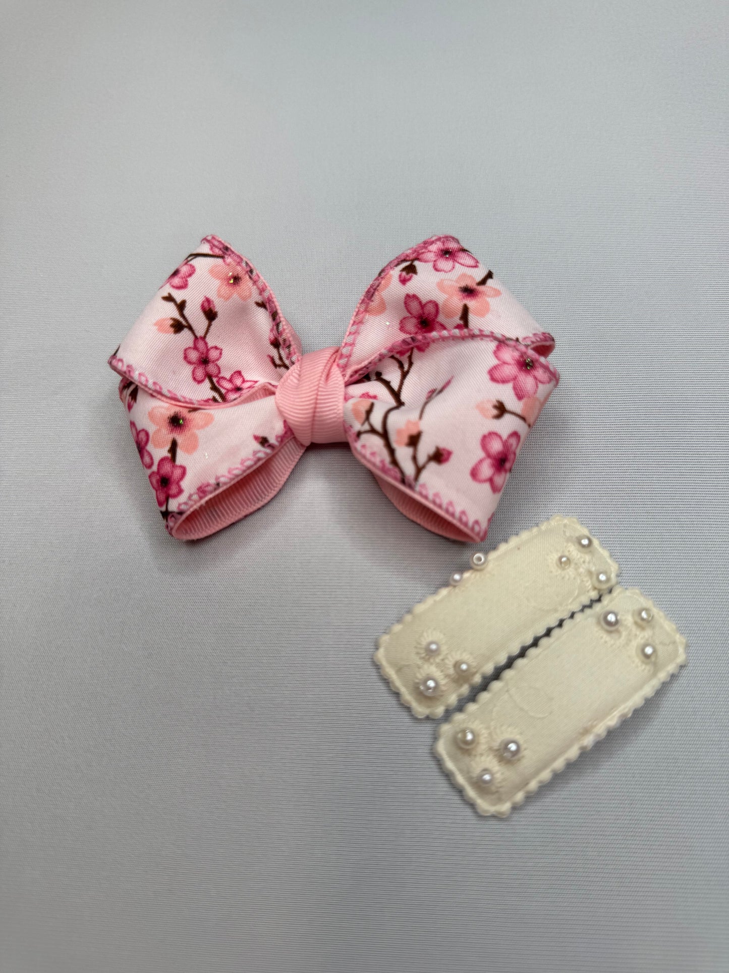 Cherry Blossom Hair Bow Set