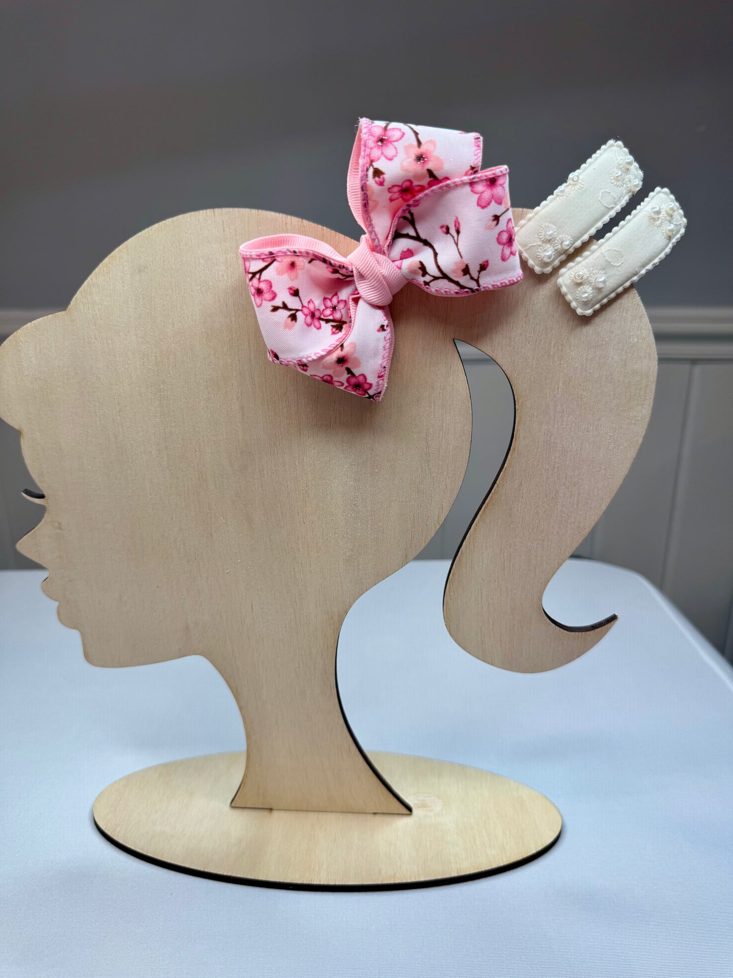 Cherry Blossom Hair Bow Set