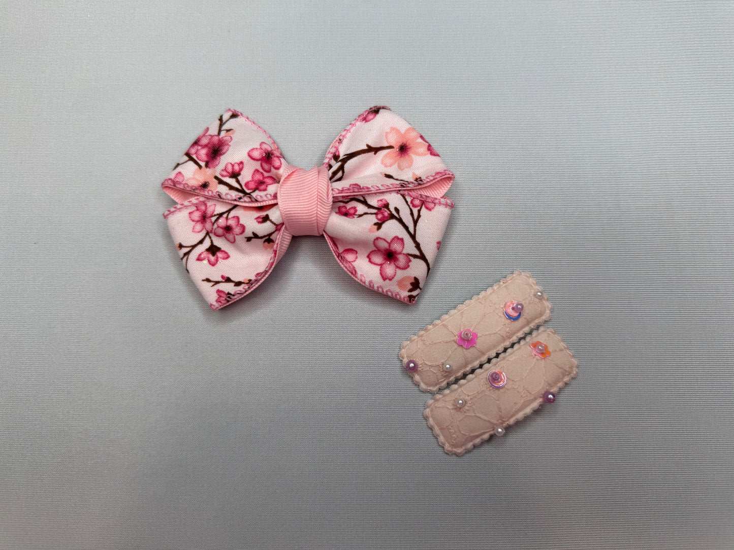 Cherry Blossom Glow Hair Bow Set