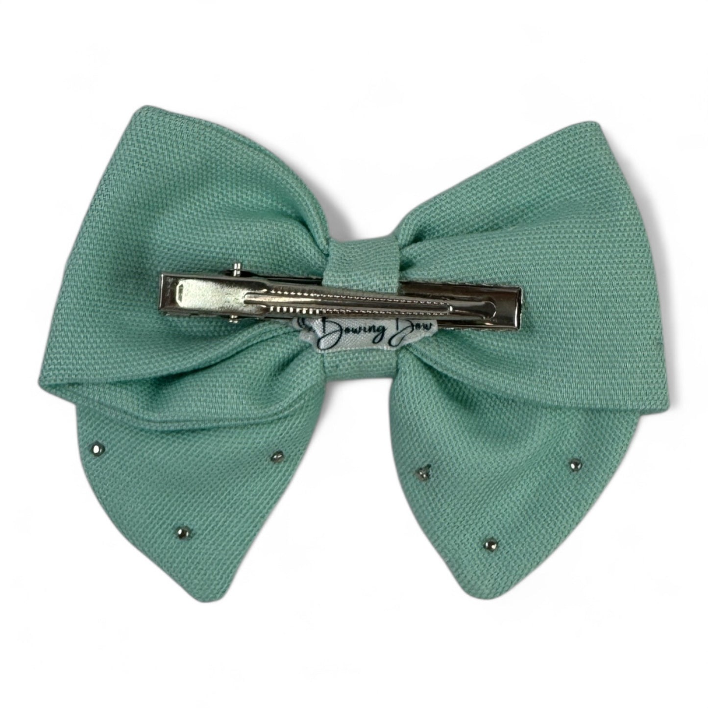 Linen Pearl Hair Bow (Small)