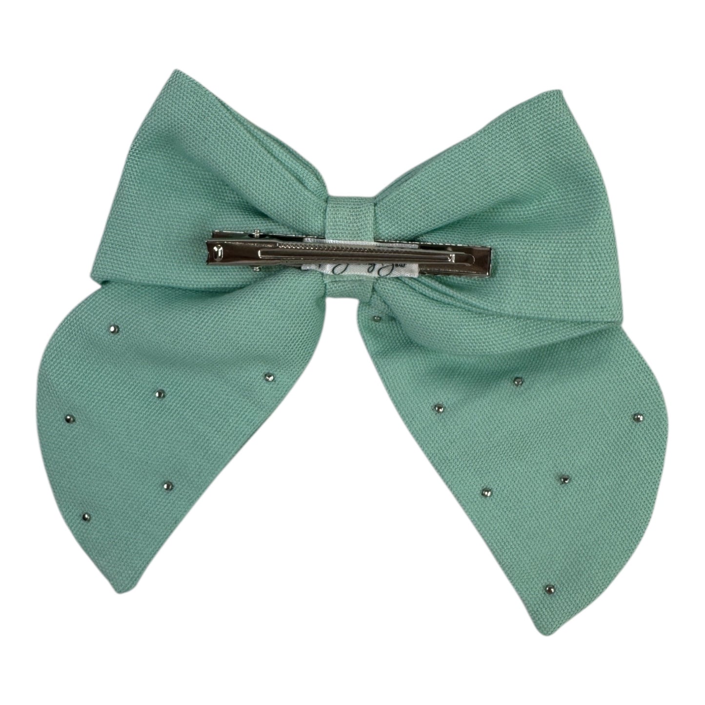 Linen Pearl Hair Bow (Large)