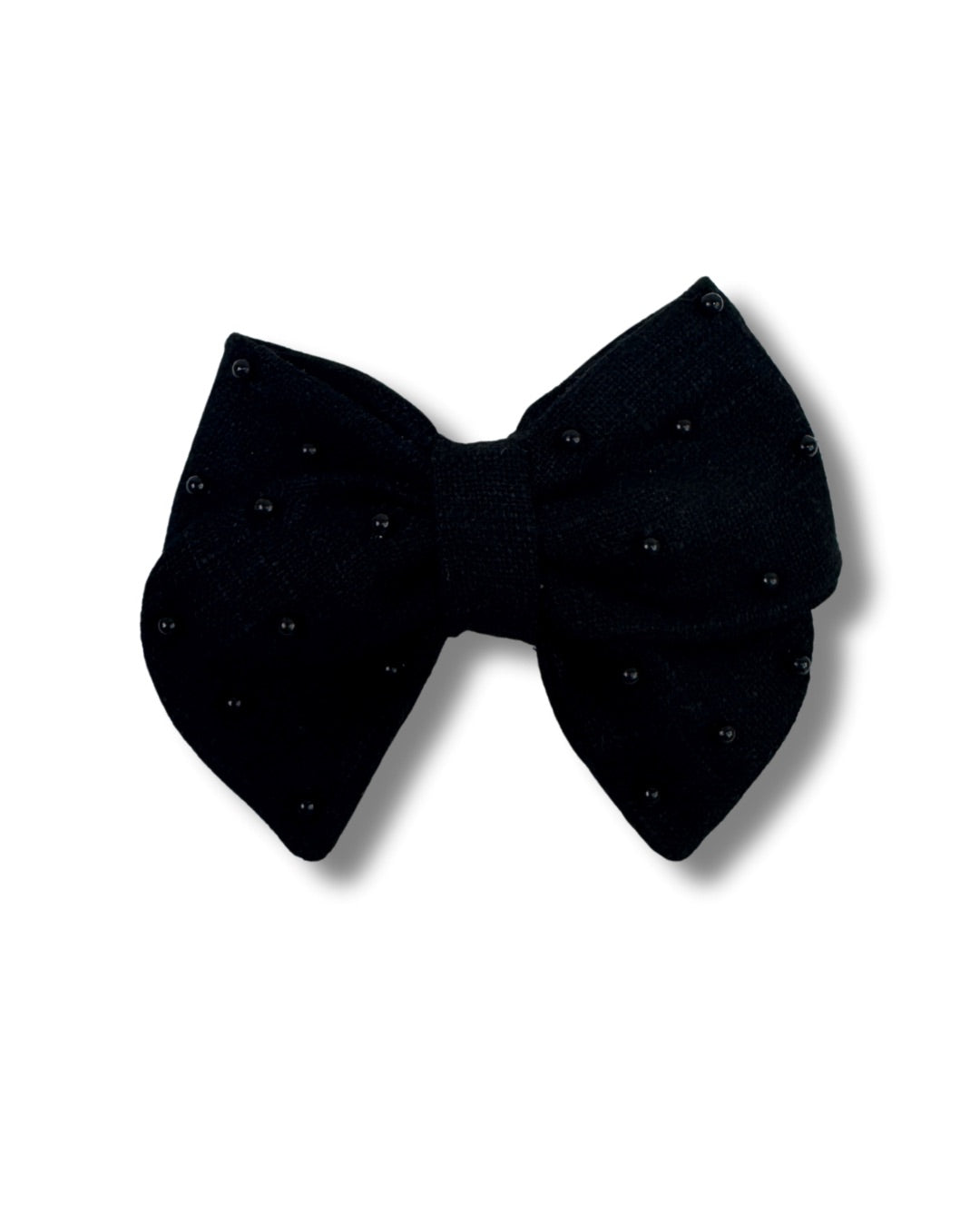 Linen Pearl Hair Bow (Small)