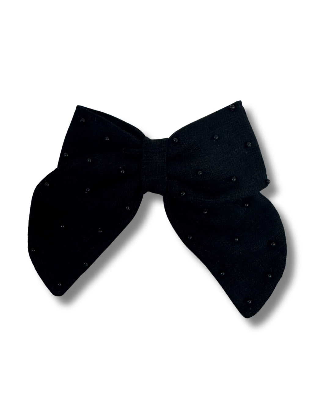 Linen Pearl Hair Bow (Large)