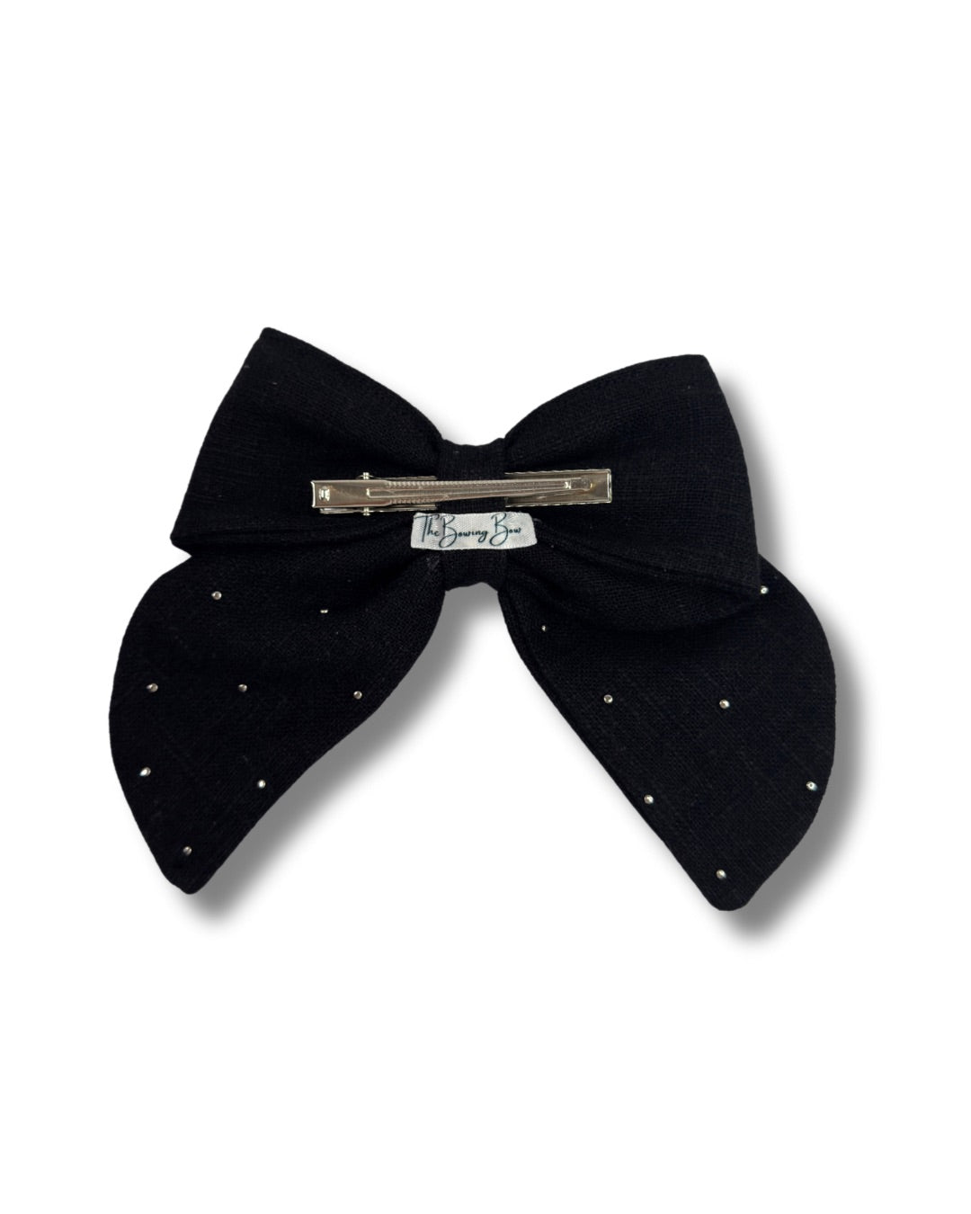 Linen Pearl Hair Bow (Large)