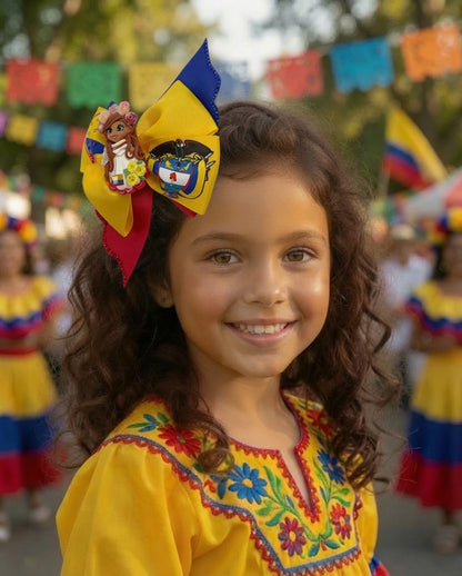Colombia Hair Bow With Clay Doll
