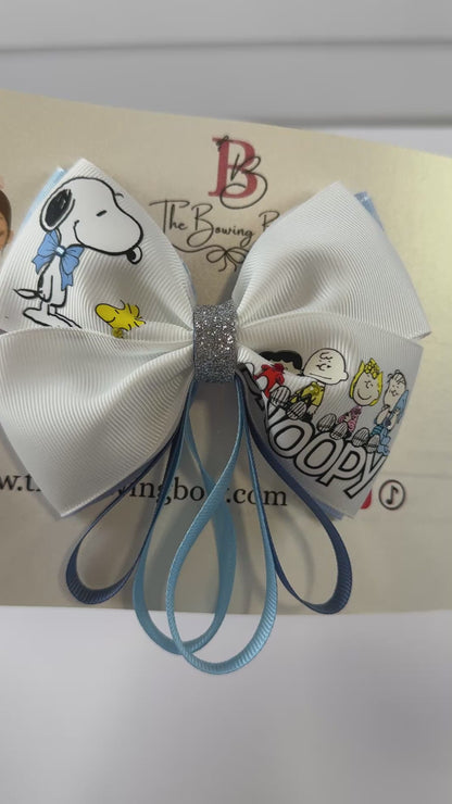 Vintage snoopy Style Blue Bow