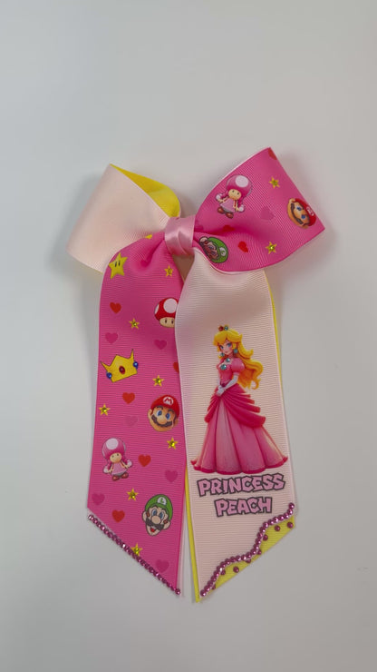 Princess P on pink Hair Bow