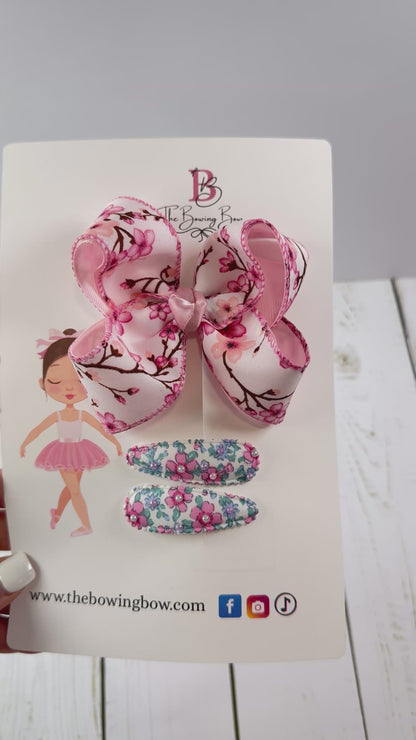Cherry Blossom Boutique Style Hair Bow
