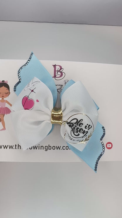 Christian Hair Bow (He is Risen)